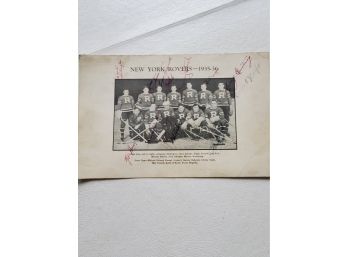1935- 1936 NY Rovers Autographed Team Photo
