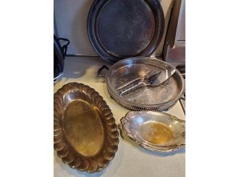 Silver Plated Items With Large Pyrex Insert