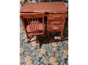 Antique Childs Desk And Chair