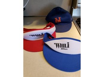2 Visors And A Mets Hat