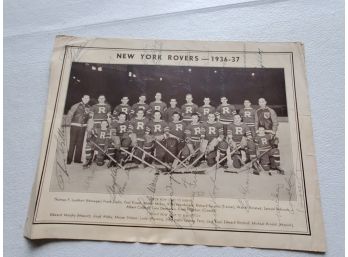 1936-1937 NY Rovers Team Autographed Photo