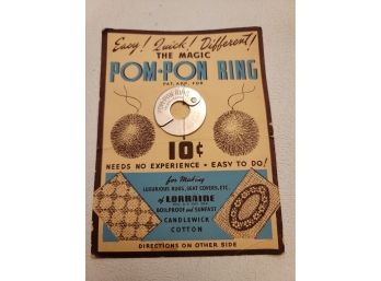Pom Pon Ring On Original Card