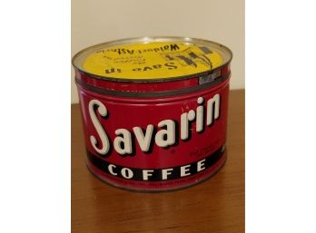 1lb Savarin Coffee Tin With Lid Tin #2