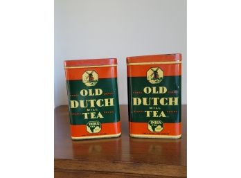 3 Old Dutch Mill Tea Tins Only 2 Pictured