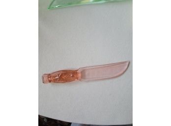 Pink Depression Glass - Vitex-glas Knife - Sold At The '39 Worlds Fair