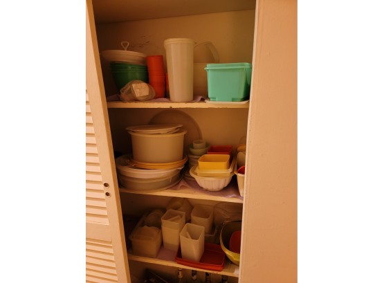 Contents Of 3 Shelves Worth Of Tupperware And Other Makes