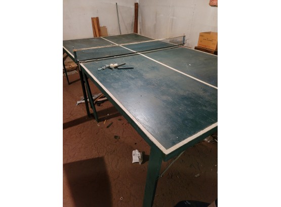 Ping Pong Table - Two Pieces And Legs Fold