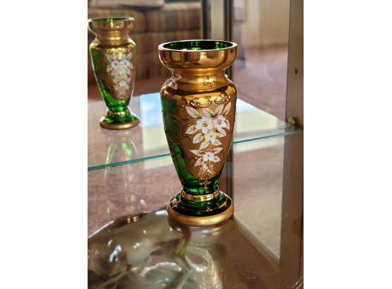 Czechoslovakian Bohemia Glass Vase - 5.5' Tall