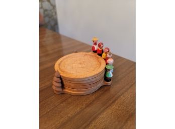 Italian Wooden Coaster Set