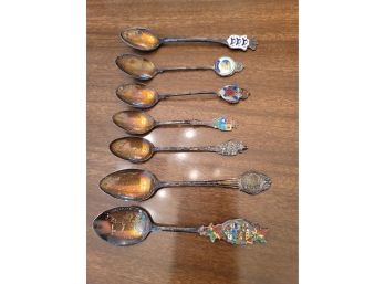 7 Sterling Silver Souvenir Spoons