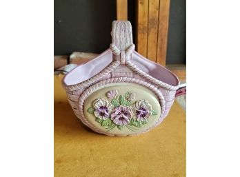 Large Purple Ceramic Basket