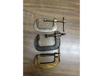3 Small C Clamps