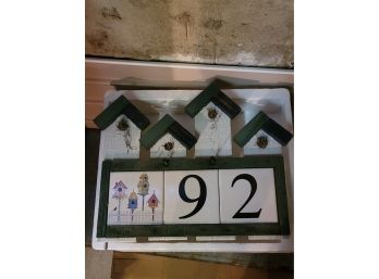 #92 House Number Ceramic Tiles And Wood