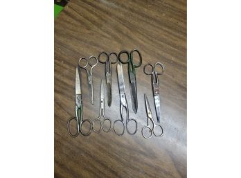 8 Pair Scissors From Shop Bench