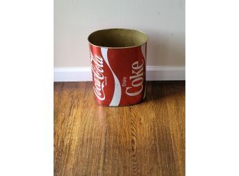 Old Metal Coca Cola Waste Basket