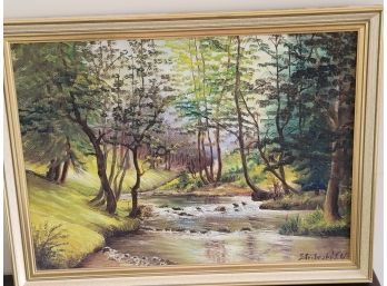 Original Painting- Stribrsky 1965 - Babbling Brook