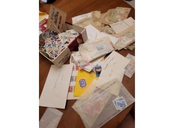 Mixed Box Lot Of US Stamps & Foreign Stamps