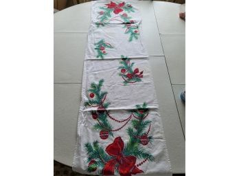 Vintage Christmas Runner 15 X 52 - Some Stains