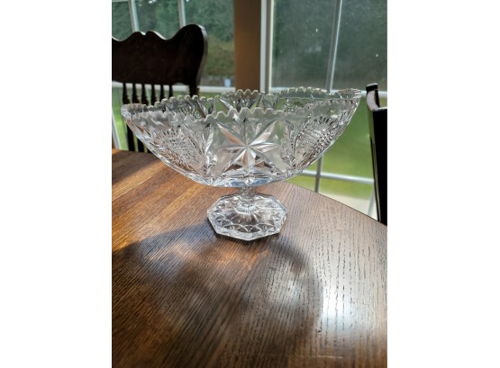 Footed Crystal Oval Bowl- 10' X 6'