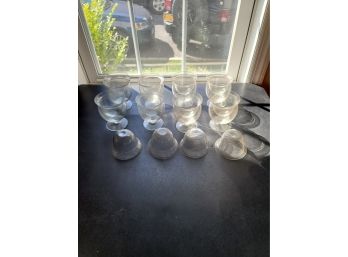 8 Clear Dessert Cups/shrimp Cups With 4 Extra Tops