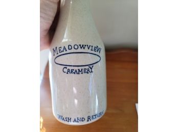 Ceramic Milk Bottle Meadowview Creamery