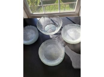 Glass Salad Bowl And Dishes