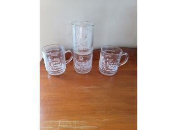 4 Glass German Mugs
