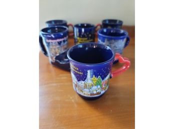 Collection Of Blue German Mugs