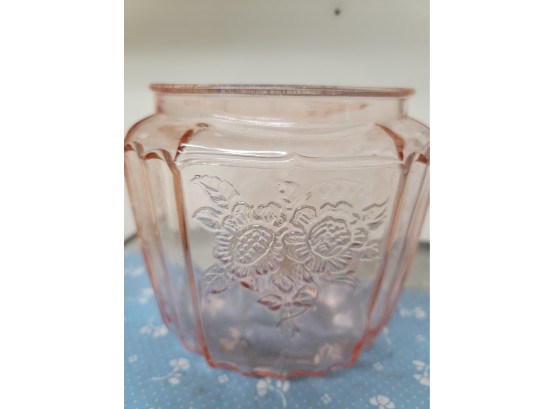 Pink Mayfair Depression Glass Cookie Jar No Lid