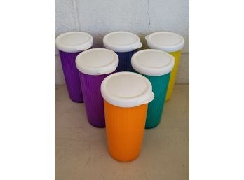 6 Tupperware Cups With Lids