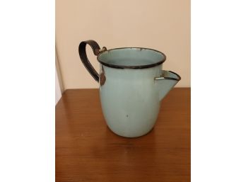 Enamel Coffee Pot No Lid - 6.5' Tall