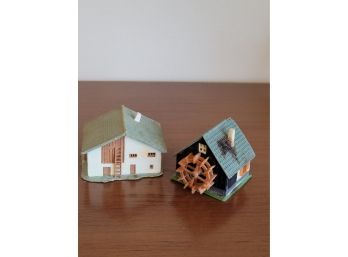 2 Miniature Plastic Houses