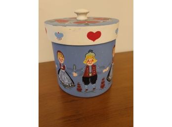 Hand Painted Folk Art Covered Canister