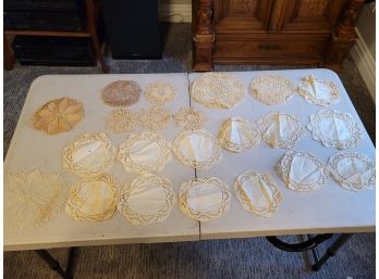 Large Lot Of Small Doilies And Coasters