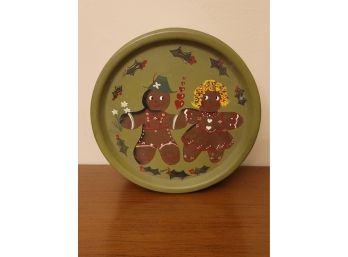 Hand Painted Cookie Tin - Gingerbread Kids