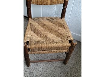 1800s Rush Chair Hand Hewn - Read For Dimensions  - M