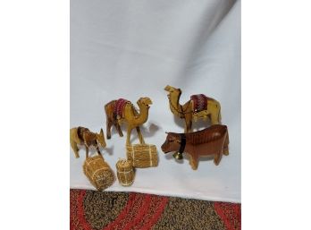 Wooden Nativity Animals 7 Pieces