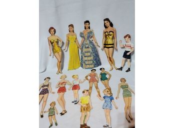 Huge Lot Of Mid Century Paper Dolls And Clothing