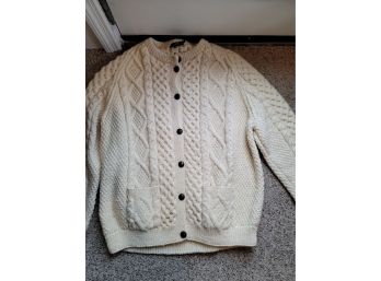 Irish Cableknit Wool Sweater In Mens XL