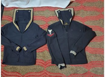 2 WW2 Wool Navy Pullover Shirts