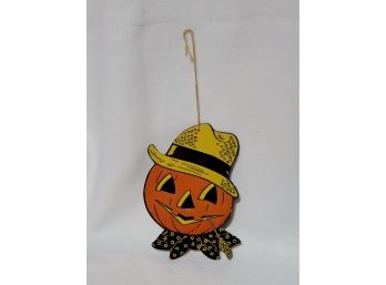 Vintage H E Luhrs Die Cut Pumpkin Man Scarecrow