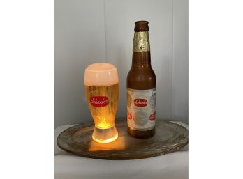 Schaefer Beer Advertisement Light And Hilton Bar Spoon