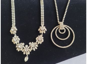 2 Vintage Rhinestone Necklaces