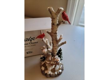 Dept 56 Birch Tree Cluster With Cardinals