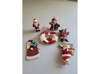 6 Santa Ornaments