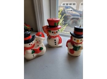 Vintage Snowmen Candles - K