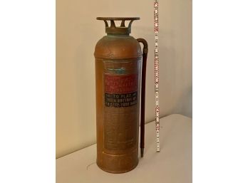 1930s Brass And Copper Buffalo Fire Extinguisher