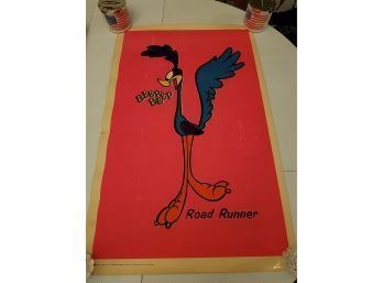 Rare 1970s Artko Warner Bros. Neon Blacklight Poster Road Runner