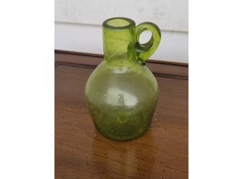 Old Green Bottle With Pontil Mark