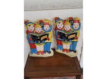 1950s Light Up Christmas Carolers Signs